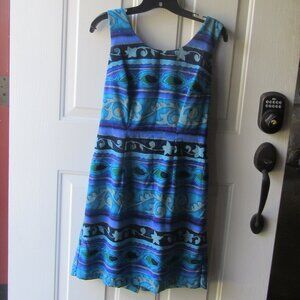 Byer Studio California Size 6 90s blue print fully lined cocktail dress